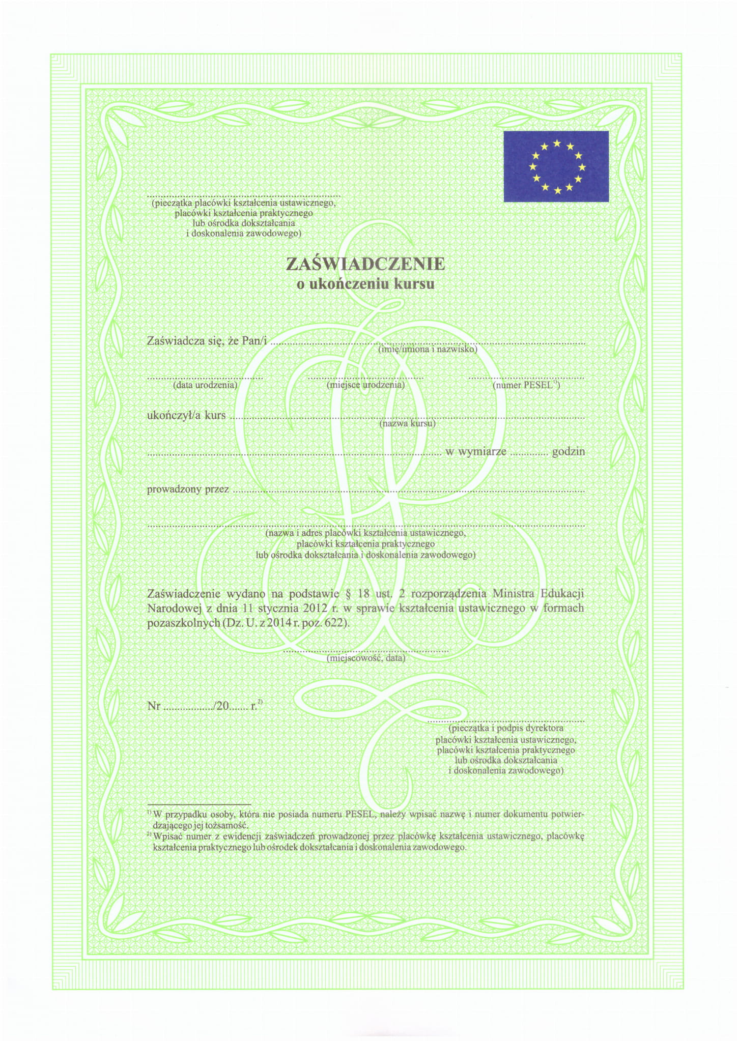 Fizyczne Świadectwo - Certyfikat - obrazek 2